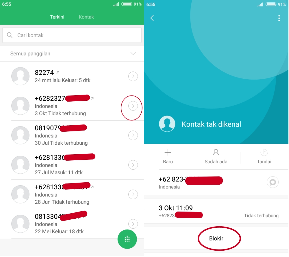 Cara agar orang tidak bisa menelpon kita - cara blokir nomor telepon di hp  android