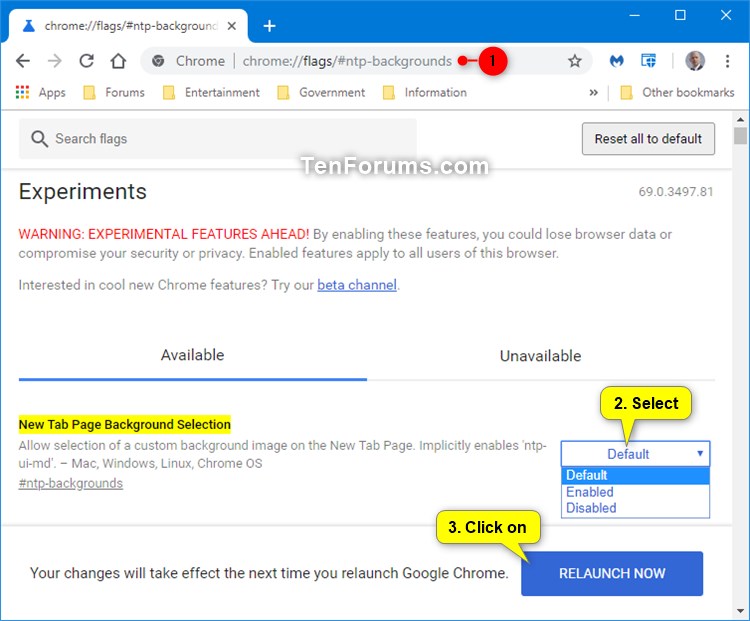 Enable or Disable Changing New Tab Page Background in Google Chrome |  Tutorials