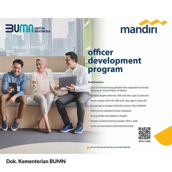 Officer Development Program (ODP) Bank Mandiri | AtmaGo