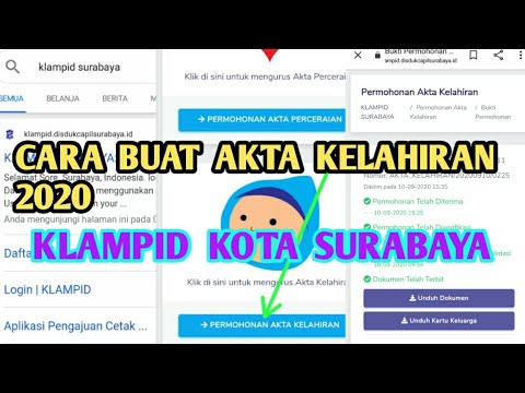 CARA MEMBUAT AKTA KELAHIRAN ONLINE WEBSITE KLAMPID KOTA SURABAYA 2020 -  YouTube