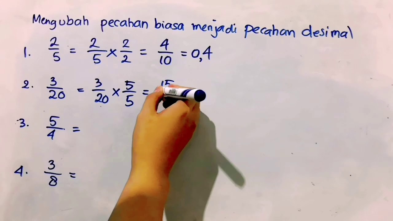 Cara Mengubah Pecahan Biasa Menjadi Pecahan Desimal | Matematika SD -  YouTube